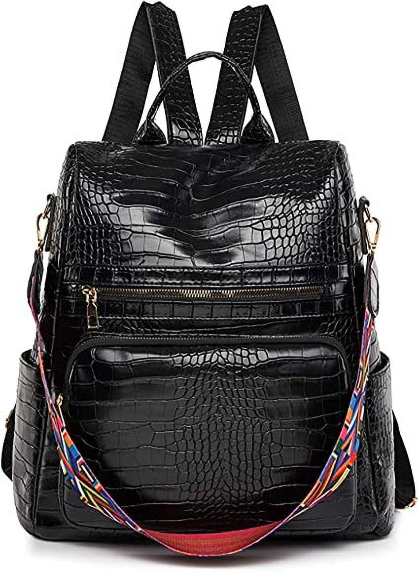 ProArch Medium 25L Backpack Purse for Women Convertible Travel Vintage PU Leather Shoulder Backpack (Big Croco) (Big Black Croco5) (B0BZ4TLSYX) Amazon Price History, Amazon Price Tracker