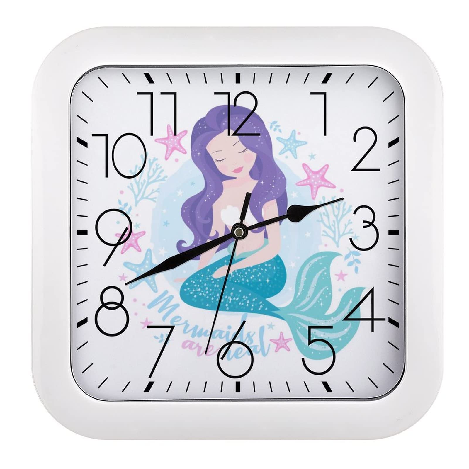 Horloge murale sirène à grands chiffres pour lire l'heure facilement dans la cuisine