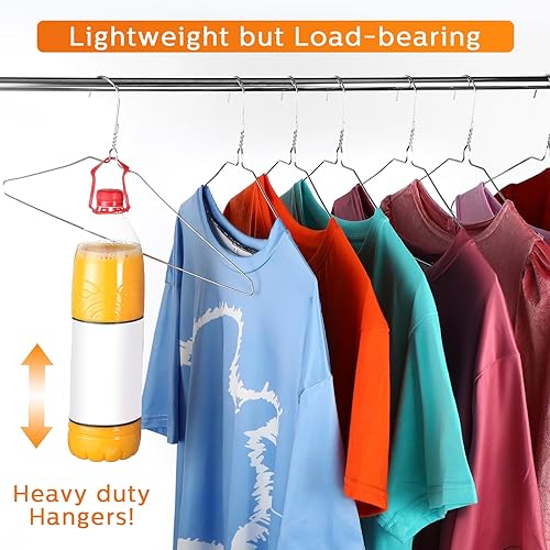 Miniatura 5 de Paquete de 150 perchas de metal de acero inoxidable a granel que ahorran espacio antideslizantes para trajes de tamaño estándar, camisas,