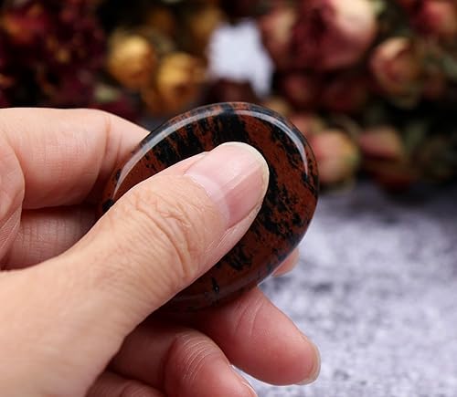 Miniatura 10 de Thumb Worry Stone - Piedra de palma de bolsillo de cristal curativo (verde-flor verde)