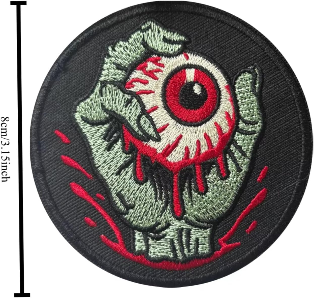 Funny Horror Zombie Hand Eyeball Tactical Patch Hook and Loop Airsoft image 2