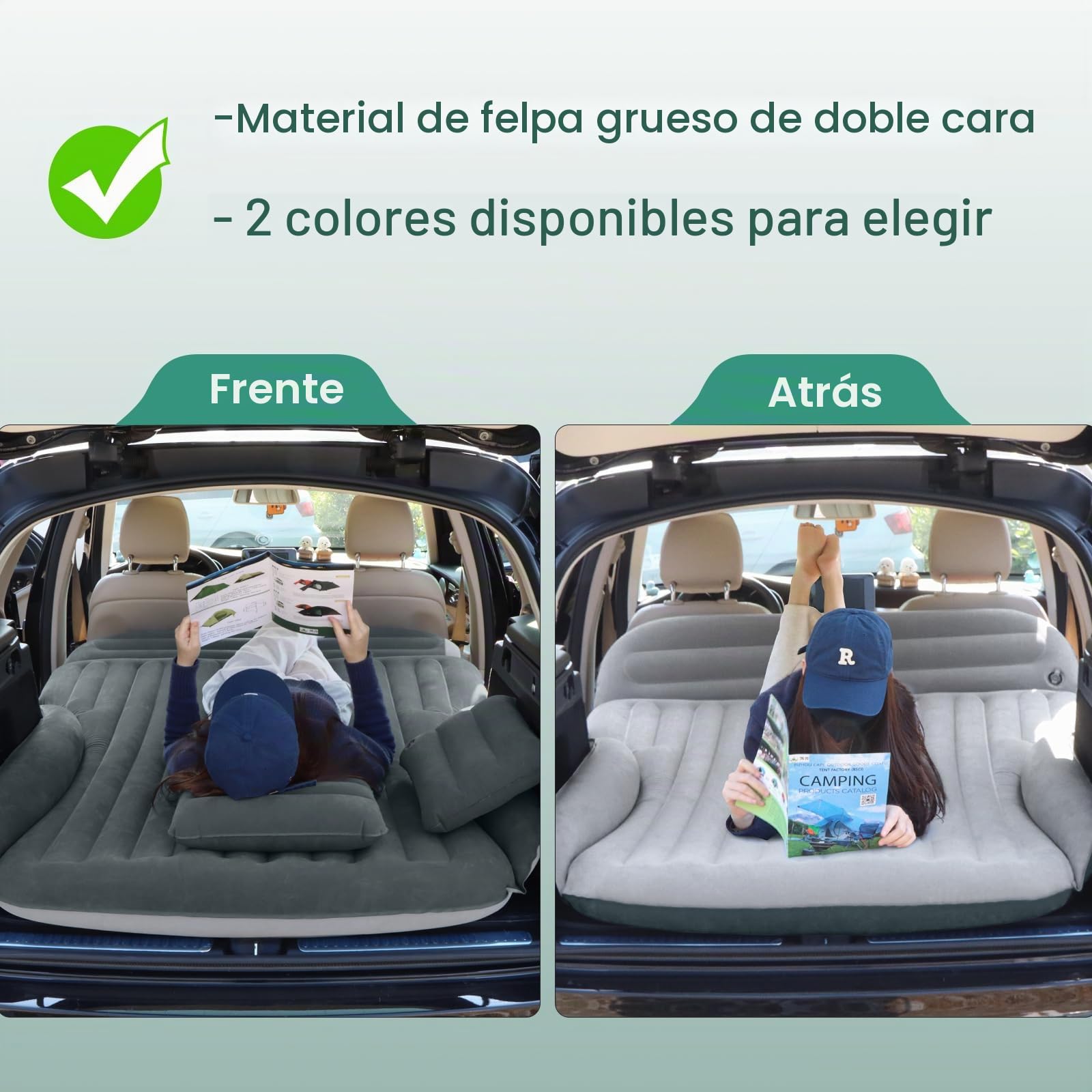 Ciremiv Colchón de Coche con los Accesorios más completos para Dormir de Coche, a Prueba de Fugas, cómodo y Duradero, colchón de Aire para Coche, Camas de Aire con Bomba de Aire, para SUV Minivan MPV