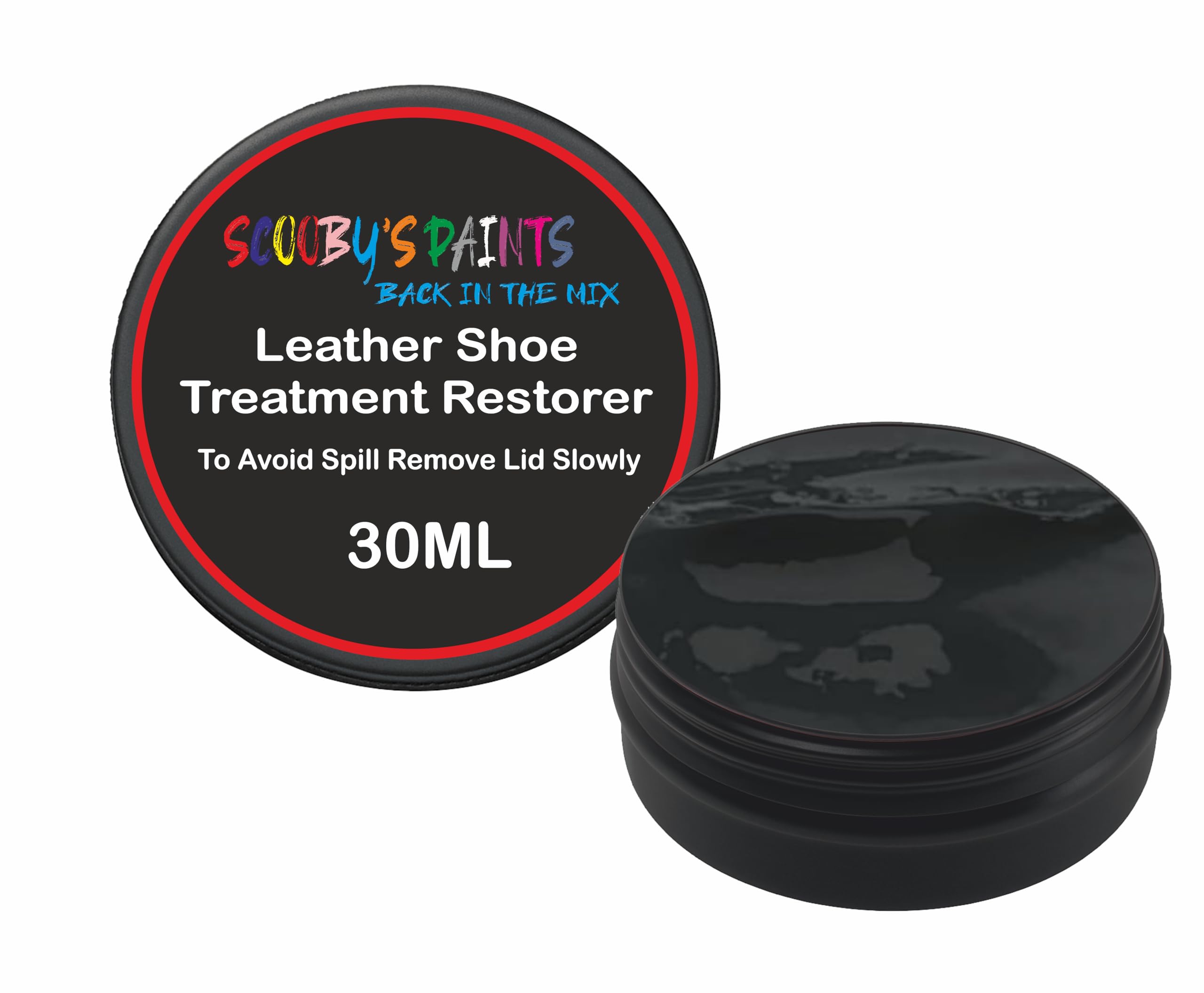 Scooby Paints Leather Shoe Colour Restorer Recolouring Balm Repair Treatment for Faded & Worn Absorbent Leather Furniture, Sofas, Chairs (DARK GREY)