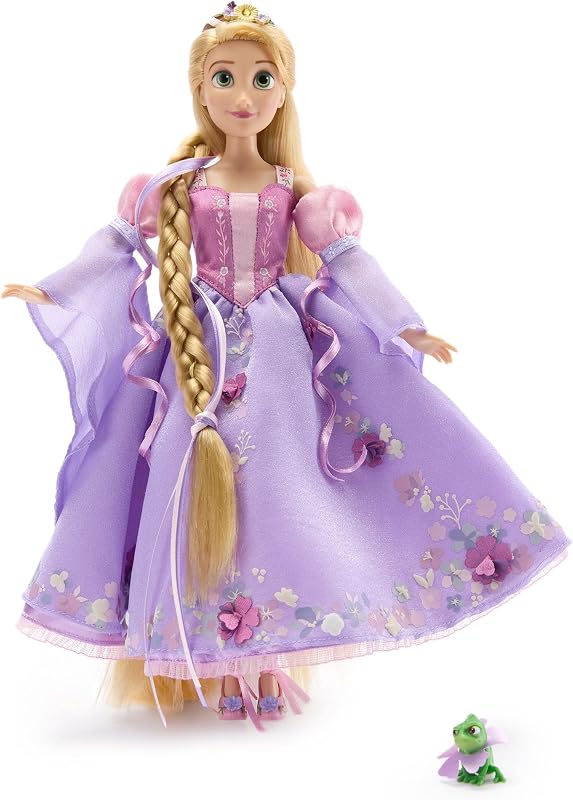 Muñeca Rapunzel edición especial oficial de Disney Store Primavera 2026 - Incluye muñeca de 11" con un vestido con detalles florales y figura de Pascal - Viene en una caja conmemorativa para los fanáticos de los juguetes y muñecas de las princesas de Disney