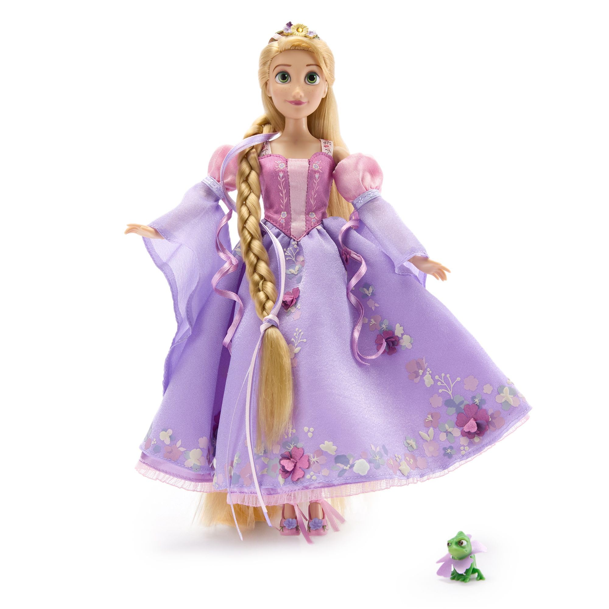 ディズニーストア公式特別版ラプンツェル人形 2026年春 - 花のディテールのドレスとパスカルの置物に入った11インチの人形が含まれています - ディズニープリンセスのおもちゃ&人形ファンのための記念箱に入っています。