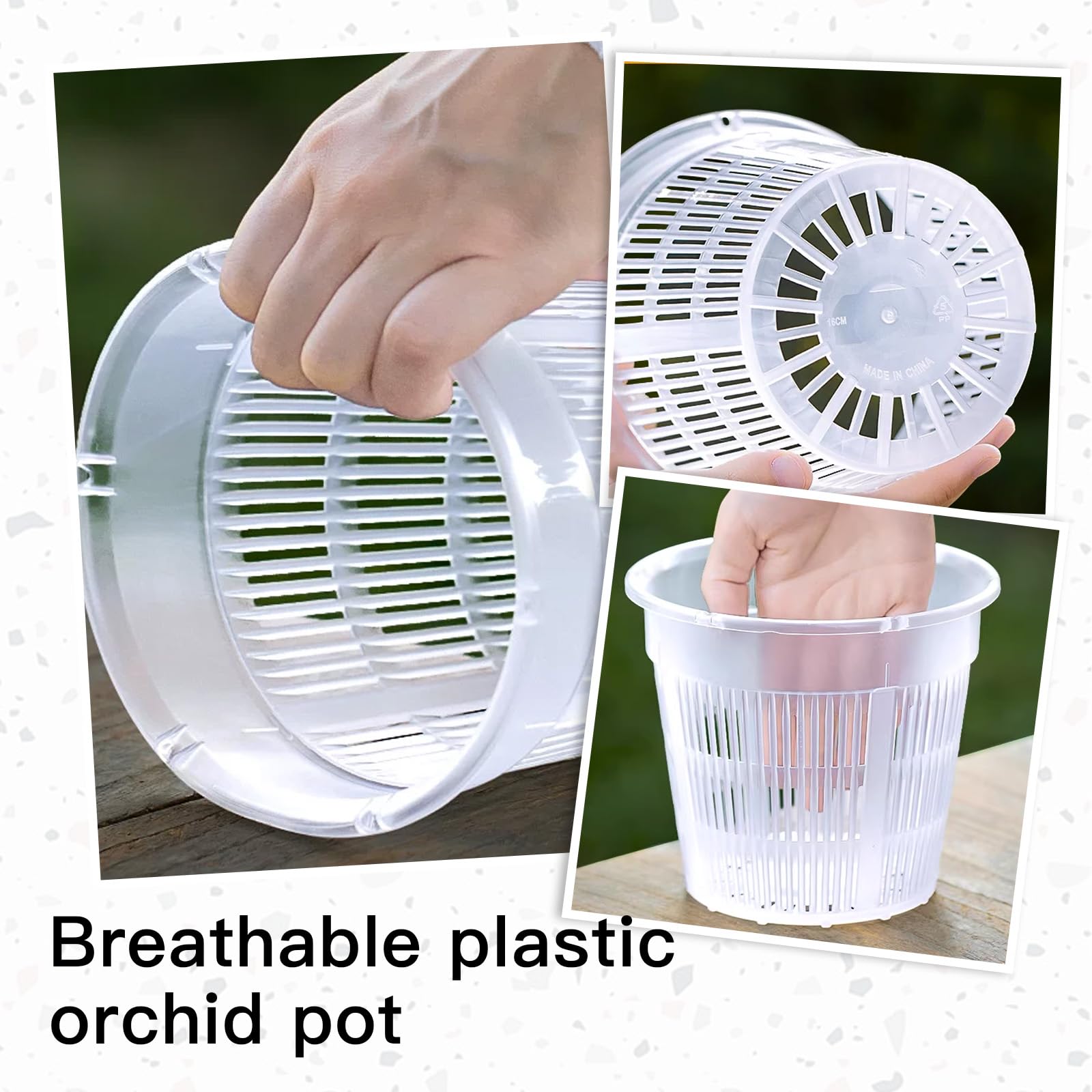 9 Pièces Pots à Orchidées Transparents en Plastique avec Trous de Drainage, 11/14/16 cm, Lot de Pots de Fleur pour Plantes d'Intérieur, Balcon, Bureau et Extérieur