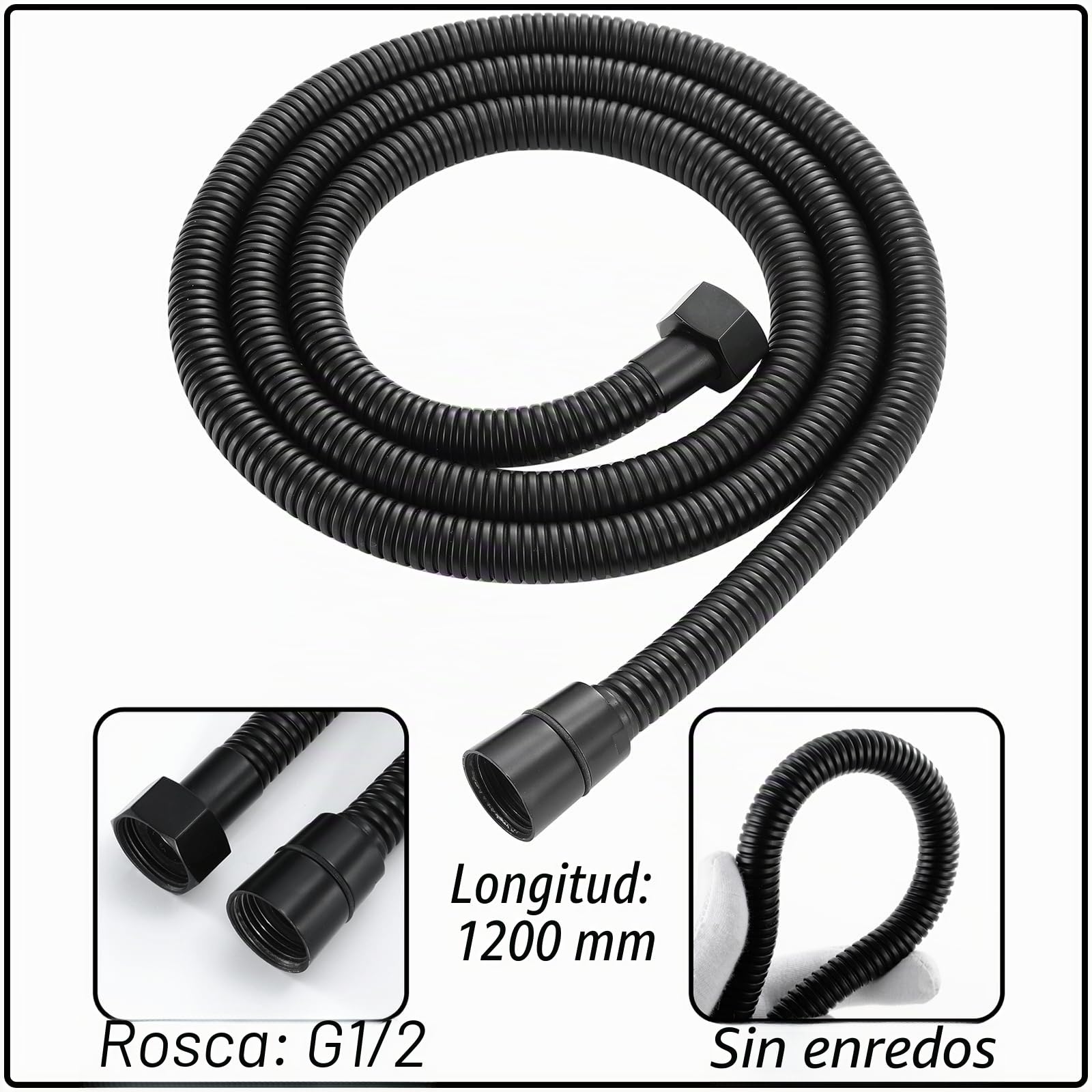 Pulverizador para Bidé de Mano, Negro Rociador de Bidé de Mano Latón Ducha Higienica para WC, con Pulverizador de Doble Función, 1.2 m Manguera de Ducha