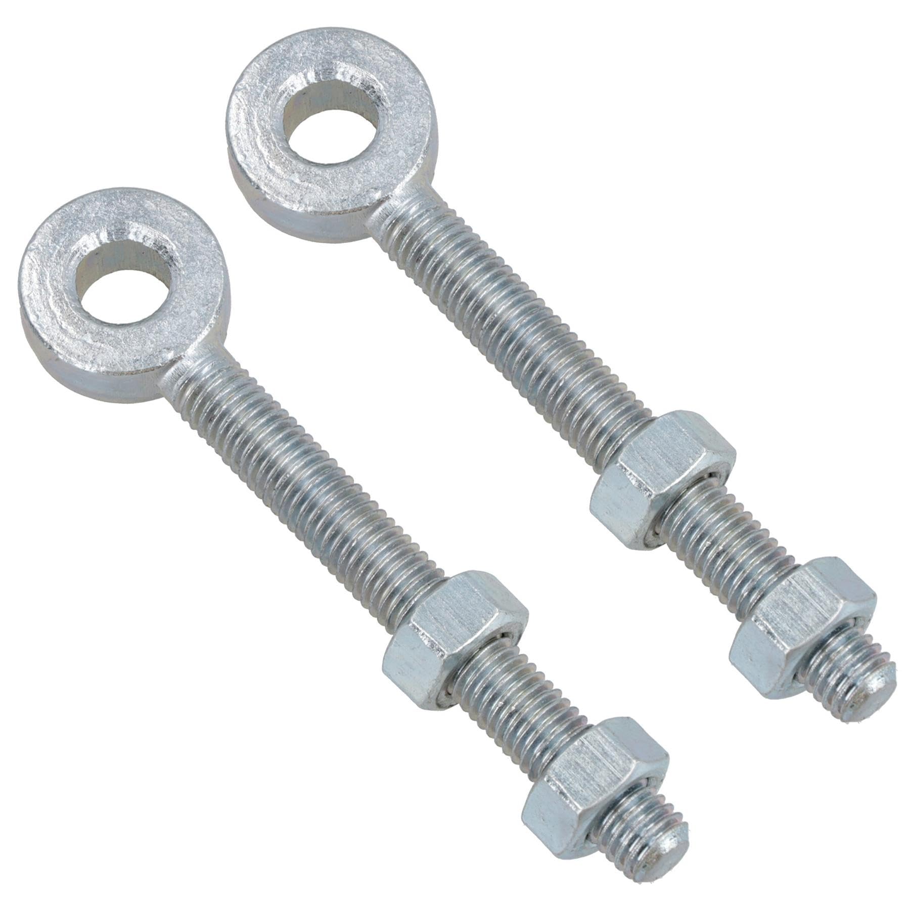 Swing Gate Long Eye Bolts Hinge + Nuts Adjustable Zinc Plated 12 x 100mm 2pc