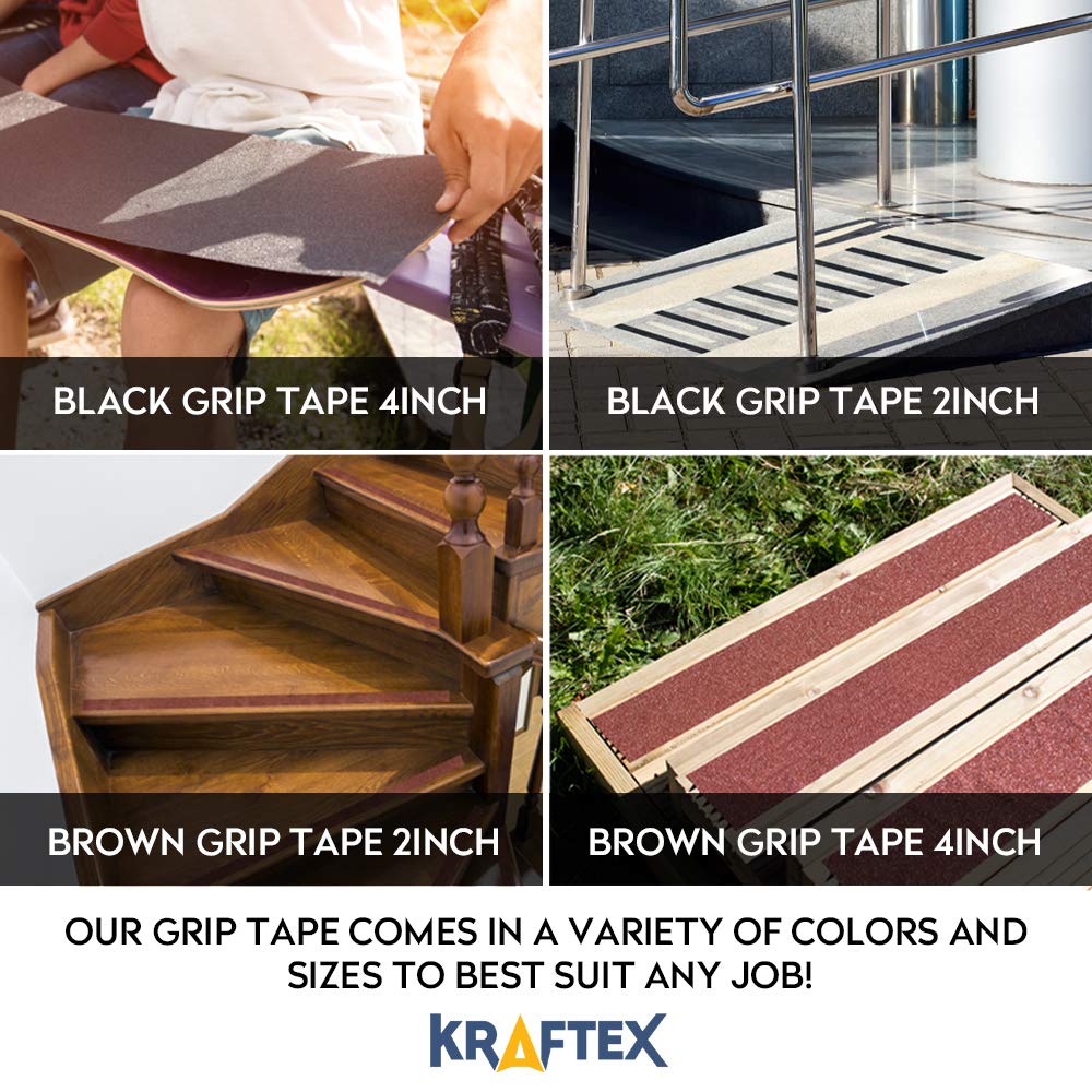Grip Tape [4” x 30ft Brown] Anti Slip Tape for Stair Runners for Wooden