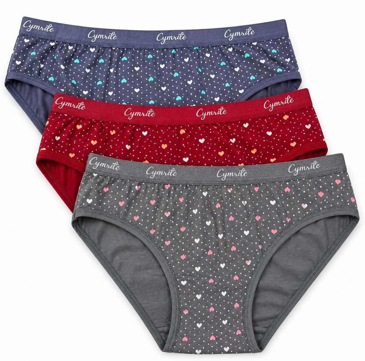 cymrite Women’s Cotton Panties Soft Breathable Mid Rise Multicolour Everyday Comfort InnerUse_Pack of 3_new Love 1_Parent-picture-27