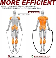 Vista 7 de HPYGN Cuerda de saltar, cuerda de saltar pesada para hombres y mujeres, 2.8 libras, 3.8 libras, 5 libras, cuerda de saltar pesada para ejercicio