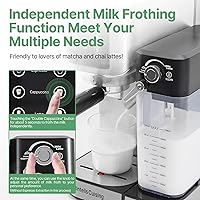 Vista 5 de Máquina de café espresso de 20 bares, cafetera de espresso con pantalla táctil y espumador automático de leche para capuchino y latte, máquina