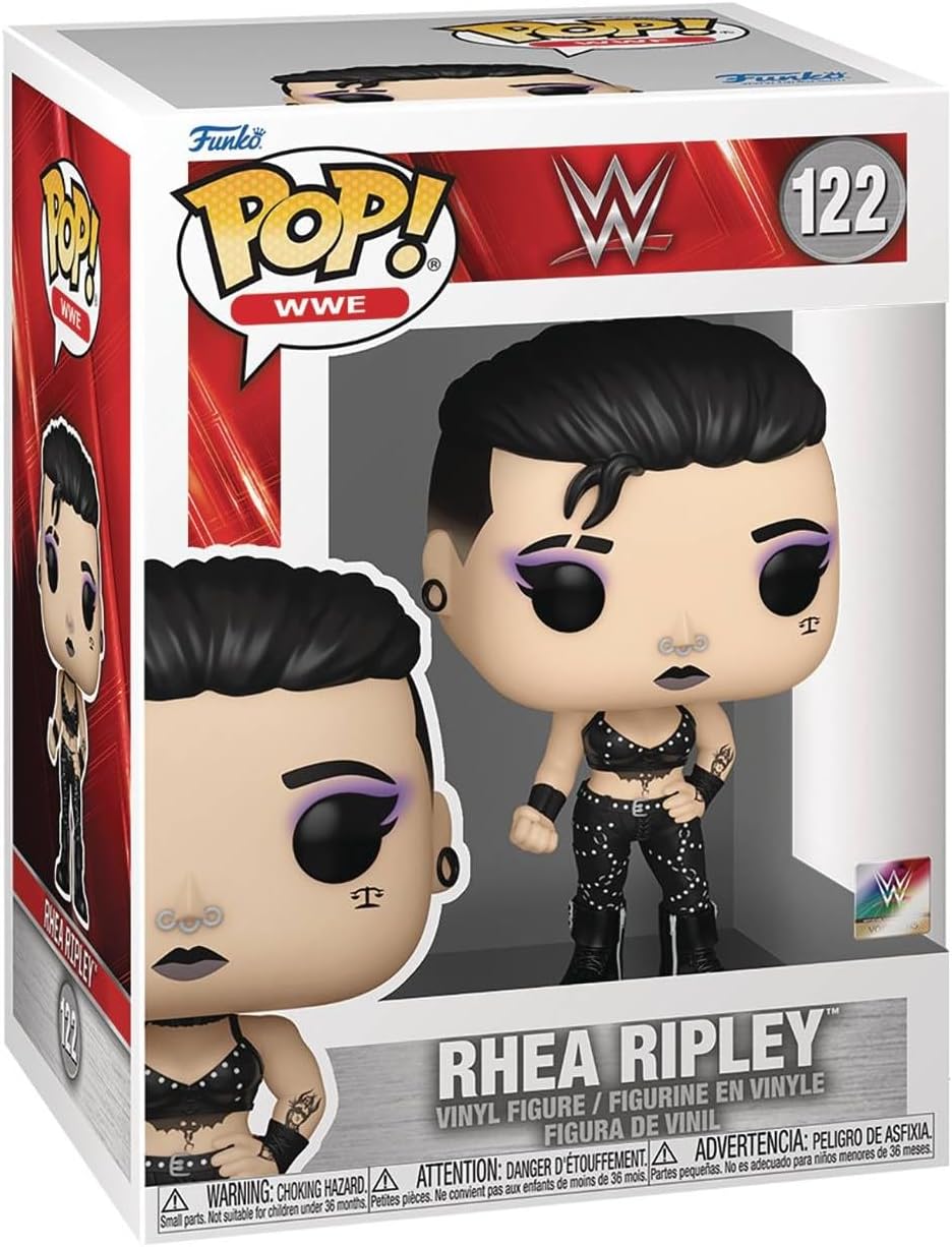 POP WWE: Rhea Ripley Funko Vinyl Figure (Bundled with Compatible Box Protector Case), Multicolor, 3.75 inches