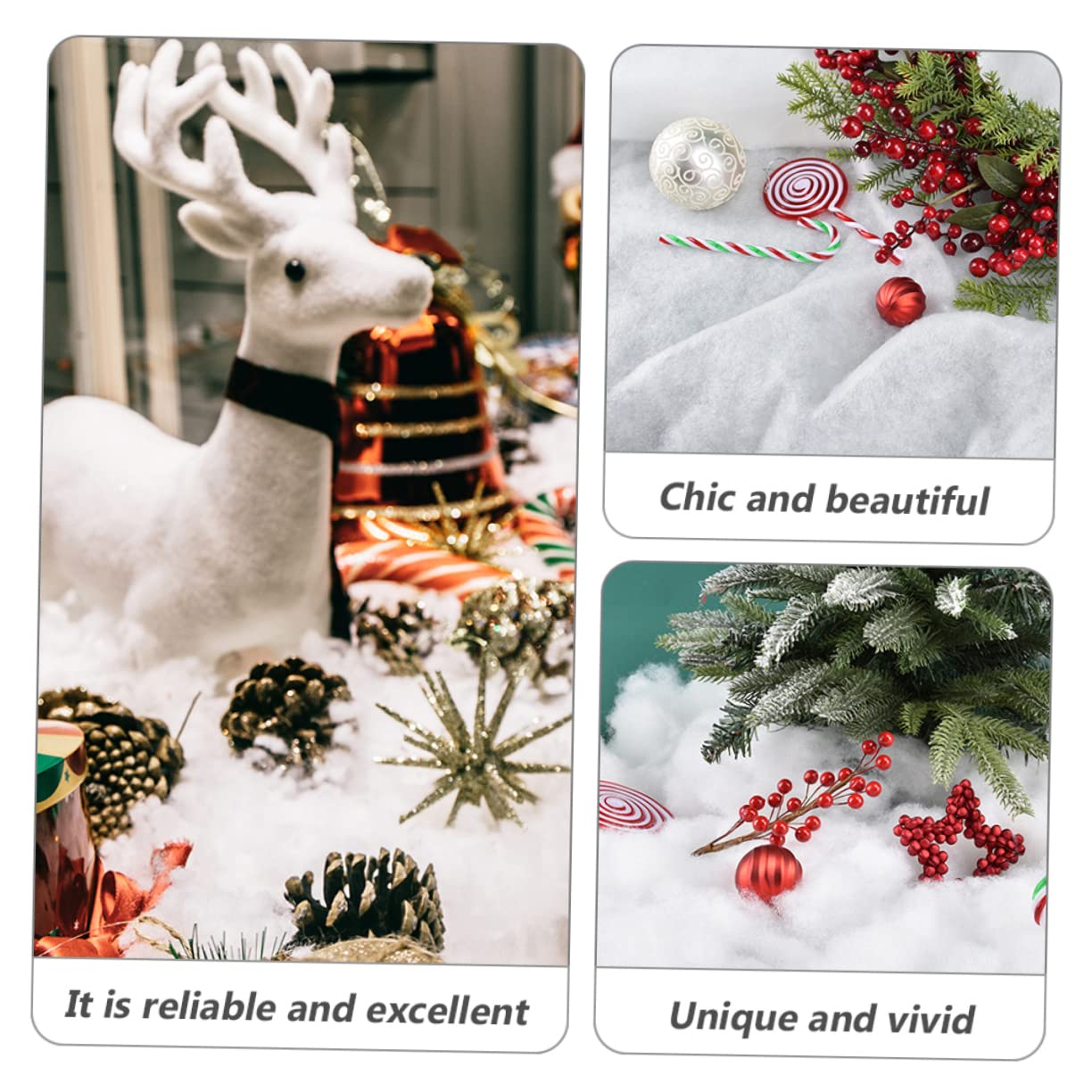 Zerodeko 4 Piezas de Nieve decoración de Nieve Falsa Gafas de Navidad de Pueblo navideño navideña Accesorios de Pueblo navideño Falsa la Mascota