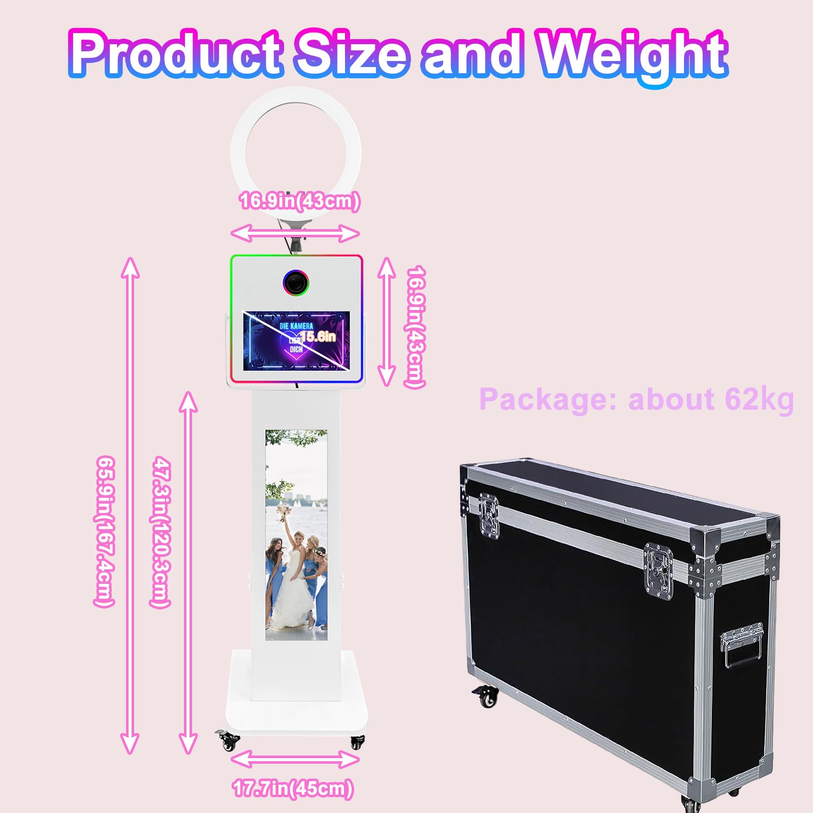Photo Booth Machine 15,6-calowy ekran dotykowy z wyświetlaczem LCD 73.7 cm