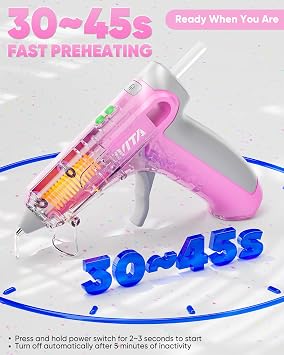 4V Pink Cordless Hot Glue Gun Kit, 30-Piece Glue Sticks