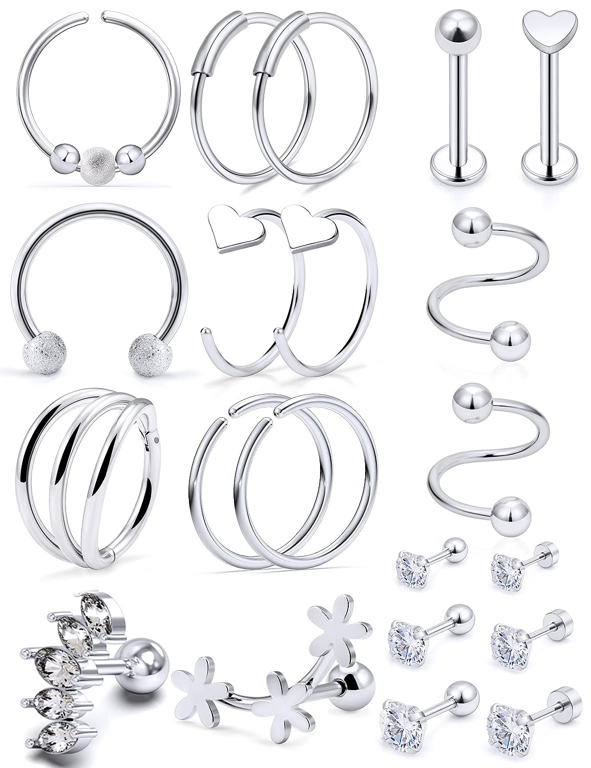 KadogohnoCartilage Earring Tragus Piercing Jewelry Helix Piercing Jewelry Conch Piercing Jewelry Cartilage Hoop Earring Medusa Piercing Jewelry Cartilage Earrings For Women Piercing Jewelry