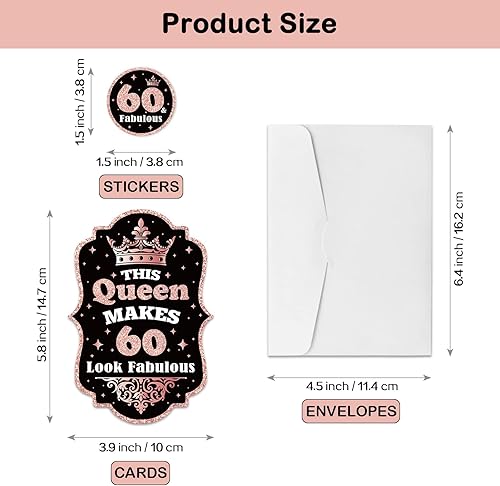 Vista 27 de REWIDPARTY Invitaciones de fiesta de cumpleaños número 80 de oro rosa con sobres y calcomanías, juego de 15 invitaciones con forma de relleno