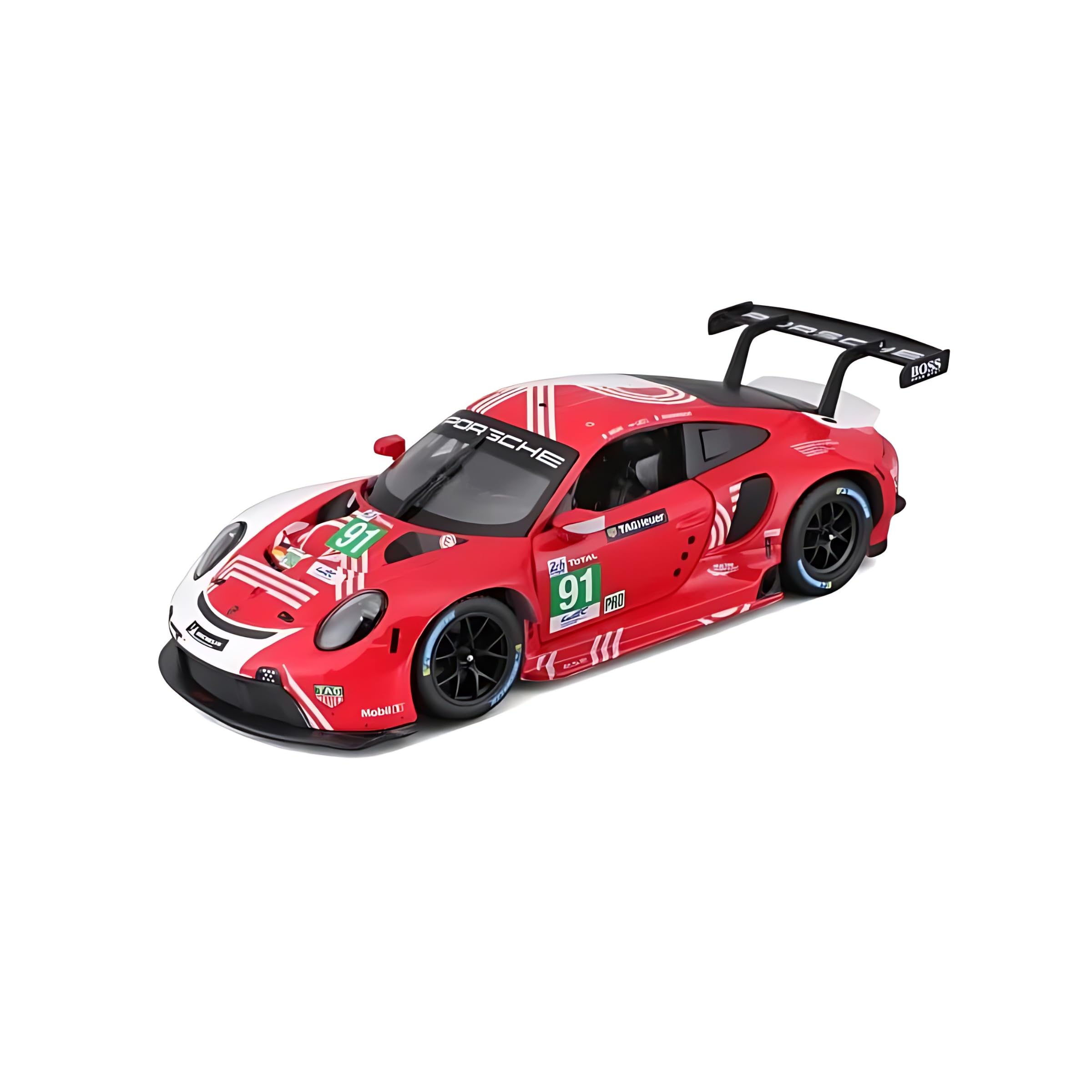 Bburago - Porsche 911 RSR LM 2020, Miniature 1:43, Detailed Replica Racing Version, Official Porsche License, Recommended Age 14+