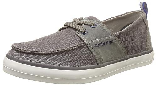 Buy Woodland Men's Grey Canvas Sneakers 