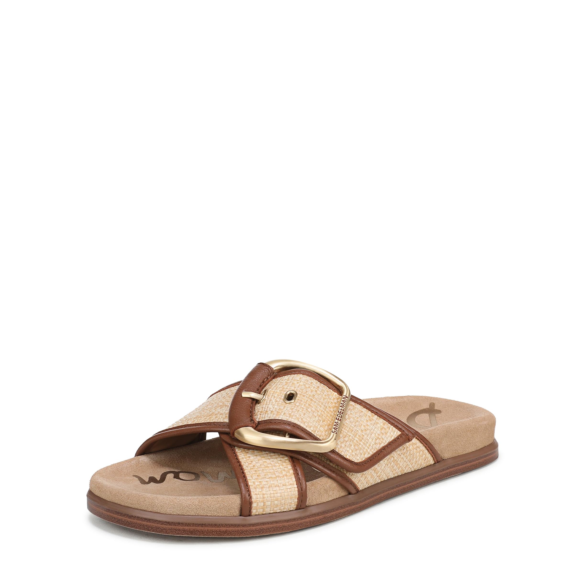 Sam Edelman Women's Darla Slides: 10 Bleached Beechwood/Rich Cognac