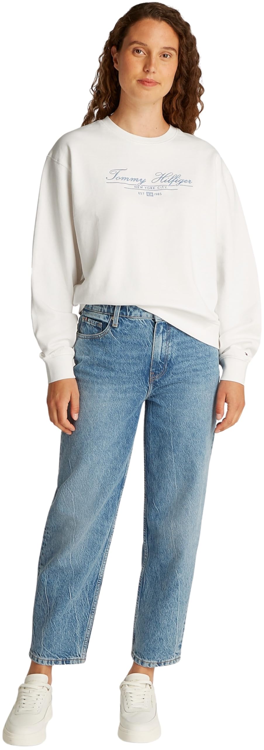 Tommy Hilfiger Donna Felpa Script in Cotone