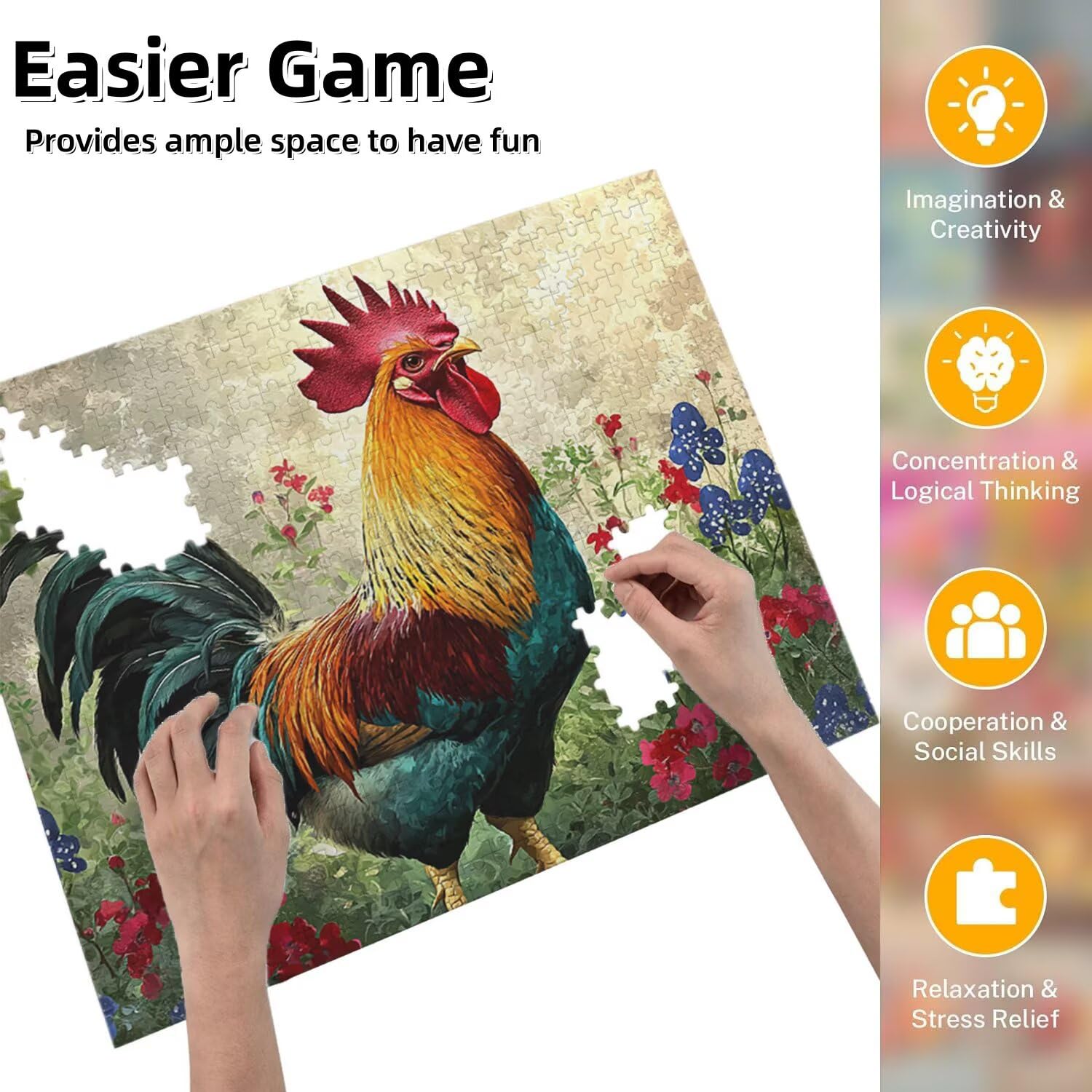 Jigsaw Puzzle, 2000 Pezzi Puzzle Classici, Fiori Puzzle Rilassamento Intelligence, Mpossibile Difficile Puzzle Impegnativo per Adulti Puzzle Gioco Familiare, Regalo per Amore Amico Cazzo fr0-1216
