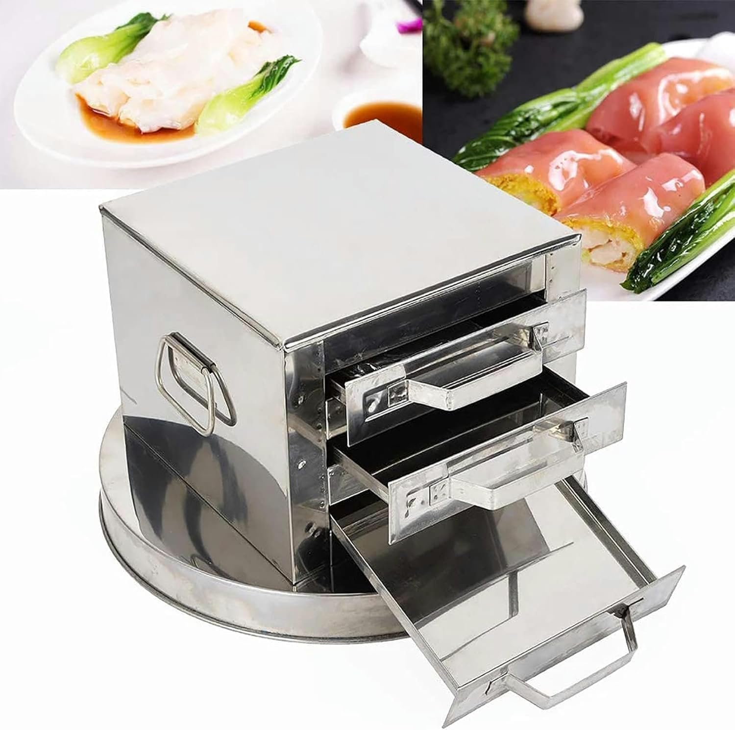 3 -Layer Vaporizer Rubble Roll Machine, Stainless Steel Drawer Kitchen, Vapor Steam Cooking Machine of Chinese Rice Shoes