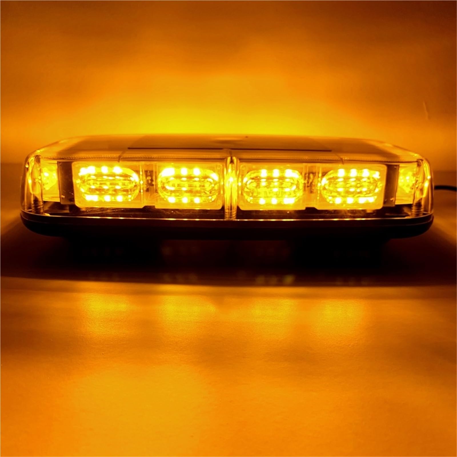48 luces estroboscópicas LED de emergencia, ámbar y blancas, for techo de coche. Luz de señalización de seguridad baliza. Mini lámpara intermitente de policía for 12/24 V.(Yellow White)