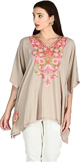 TVAREETAZ Women Kashmiri Short Kaftan, Lightweight Fabric, Relaxed Fit, Free Size, Comfortable Design (TAZ105) Multicolour Price In India