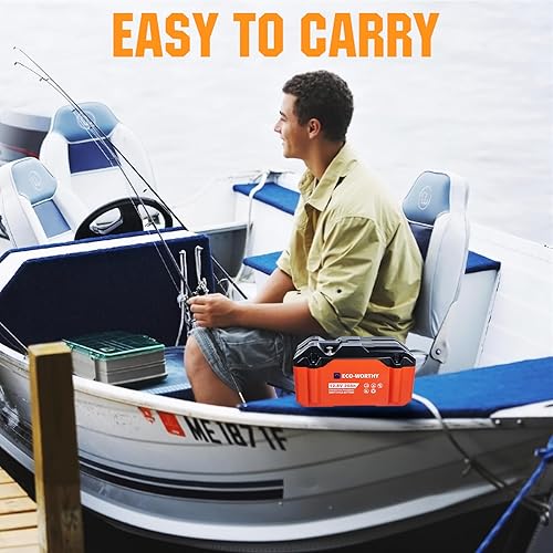 Miniatura 8 de ECO-WORTHY Paquete de 2 baterías portátiles LiFePO4 de 12 V 20 AH, batería recargable de ciclo profundo de litio, BMS integrado, más de 4000 ciclos,