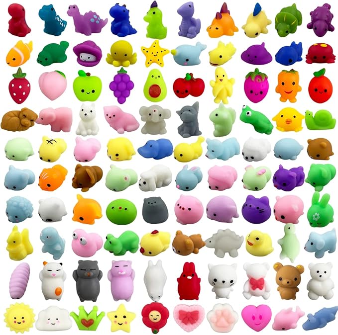 Anditoy 100 PCS Mochi Squishy Toys Kawaii Squishies Stress Relief