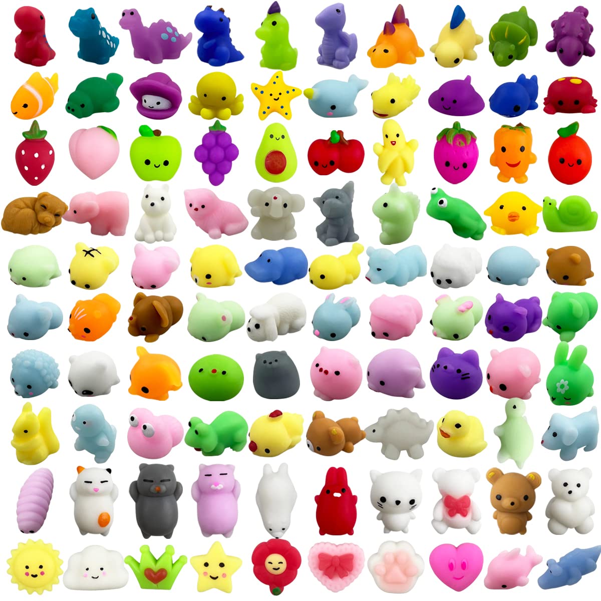 Anditoy 100 PCS Mochi Squishy Toys Kawaii Squishies Stress Relief Toys