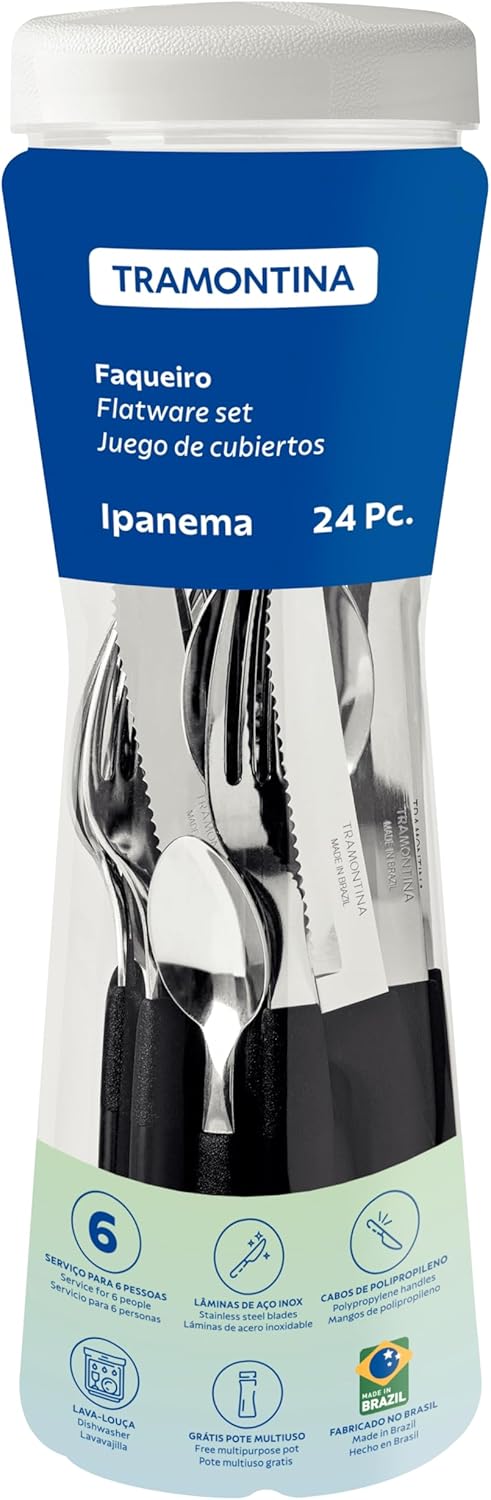 Ipanema Tramontina 23399/091 24 Piece Cutlery Black