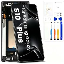 for Samsung Galaxy S10 Plus Screen Replacement for Samsung S10+ LCD Display G975F G975FW SM-G975U Digitizer Touch Screen Assembly with Repair KitsBlack with Frame,Incell,No Fingerprint