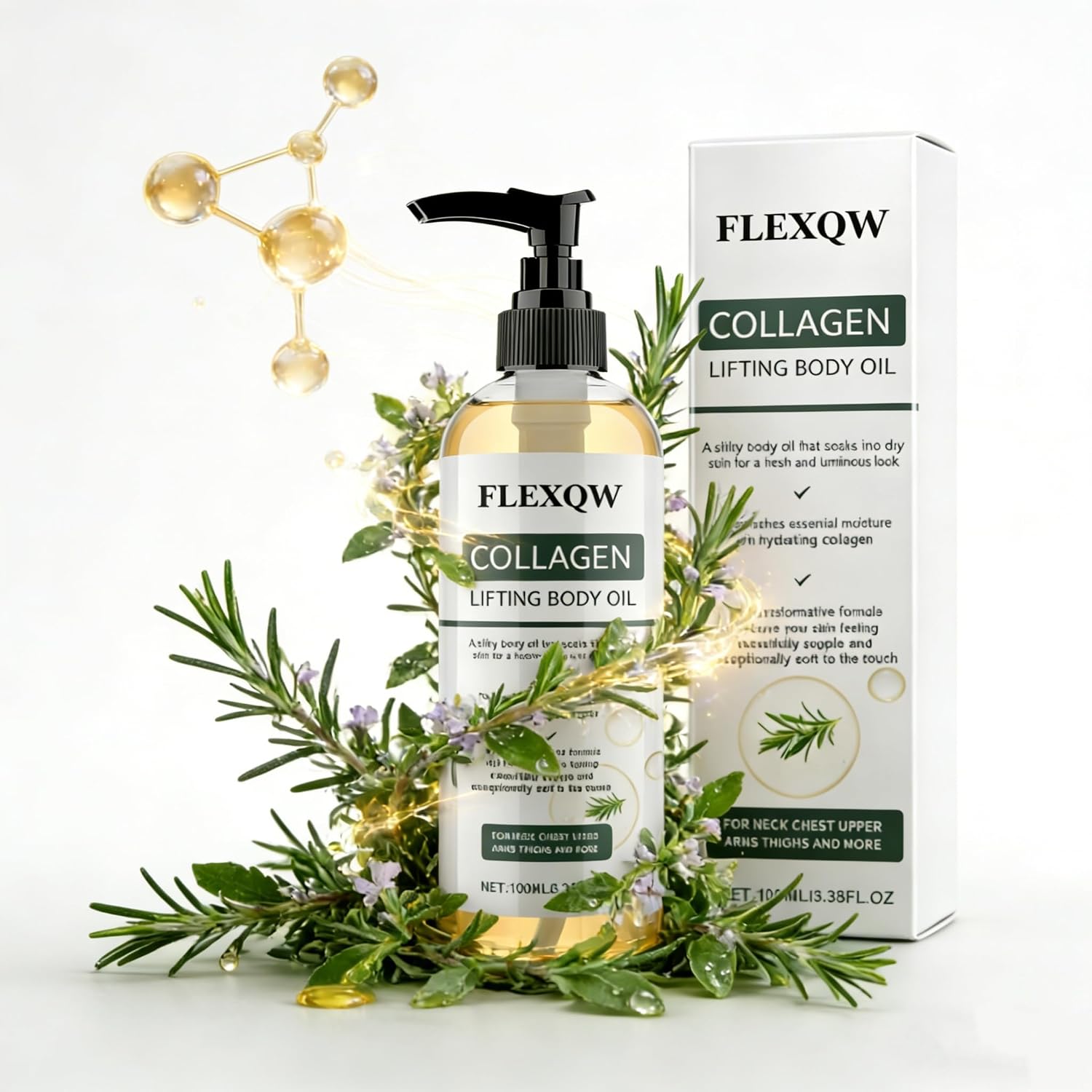 Collagen Body Lifting Oil, Skin Firming & Tightening Massage Oil, Anti-Sagging & Elasticity Boost, Moisturize & Repair Skin for Arms, Abdomen, Thighs & All Body