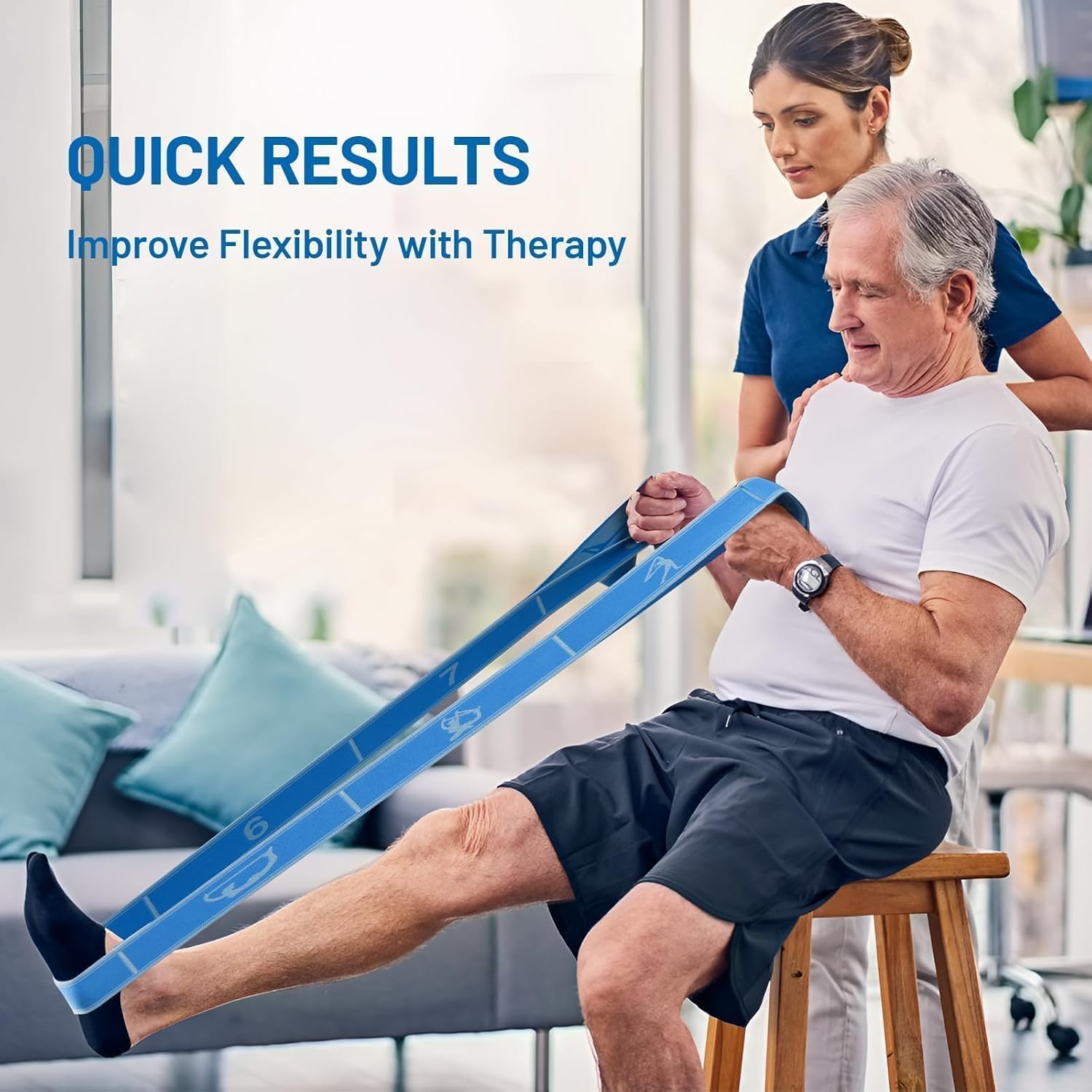 Stretch Strap, Multi-Loop for Physical Therapy, Elastic Yoga