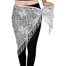 MISI CHAO Belly Dance Hip Scarf - Hip Skirt Belly Dancing Belt Triangle Shawl Tassel Belts Waist Chain for Women/Girls