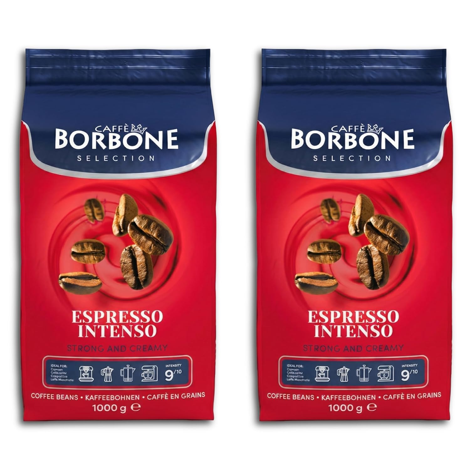 Caffè Borbone Crema Superiore Whole Bean Coffee, Arabica and Robusta Blend, Medium Roast, 2.2 lb Bag (Pack of 2)