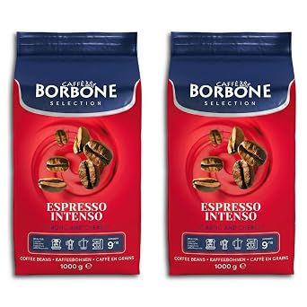 Caffe Borbone Espresso Intenso Whole Bean Coffee, 100% Robusta Blend, Medium Roast, 2.2 lb Bag Pack of 2