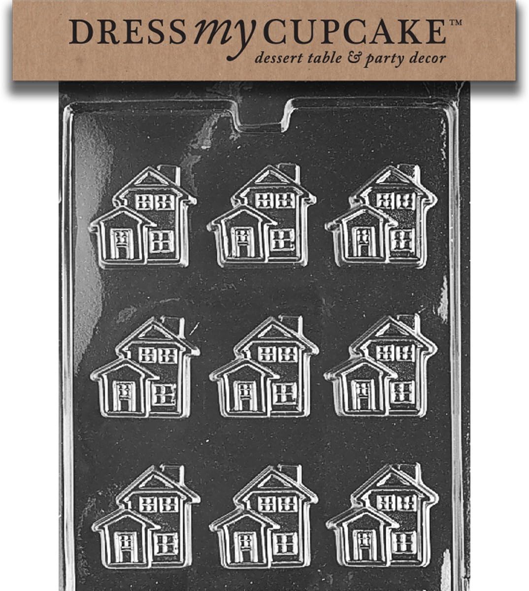 Dress My Cupcake DMCM114SET Chocolate Candy Mold, Little House, Set of 6