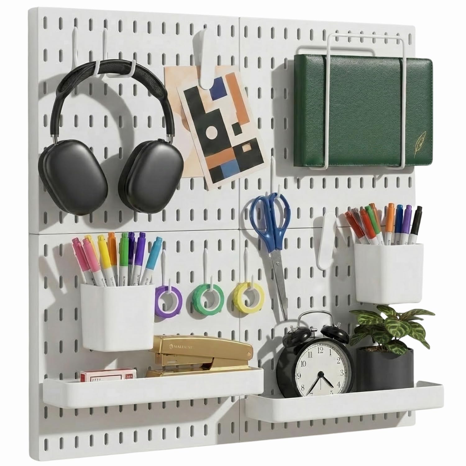 Keepo Kit de combinaison de panneaux perforés, panneaux perforés et accessoires de suspension modulaire pour organisateur mural, organisation d'artisanat, affichage d'ornements, rangement de chambre