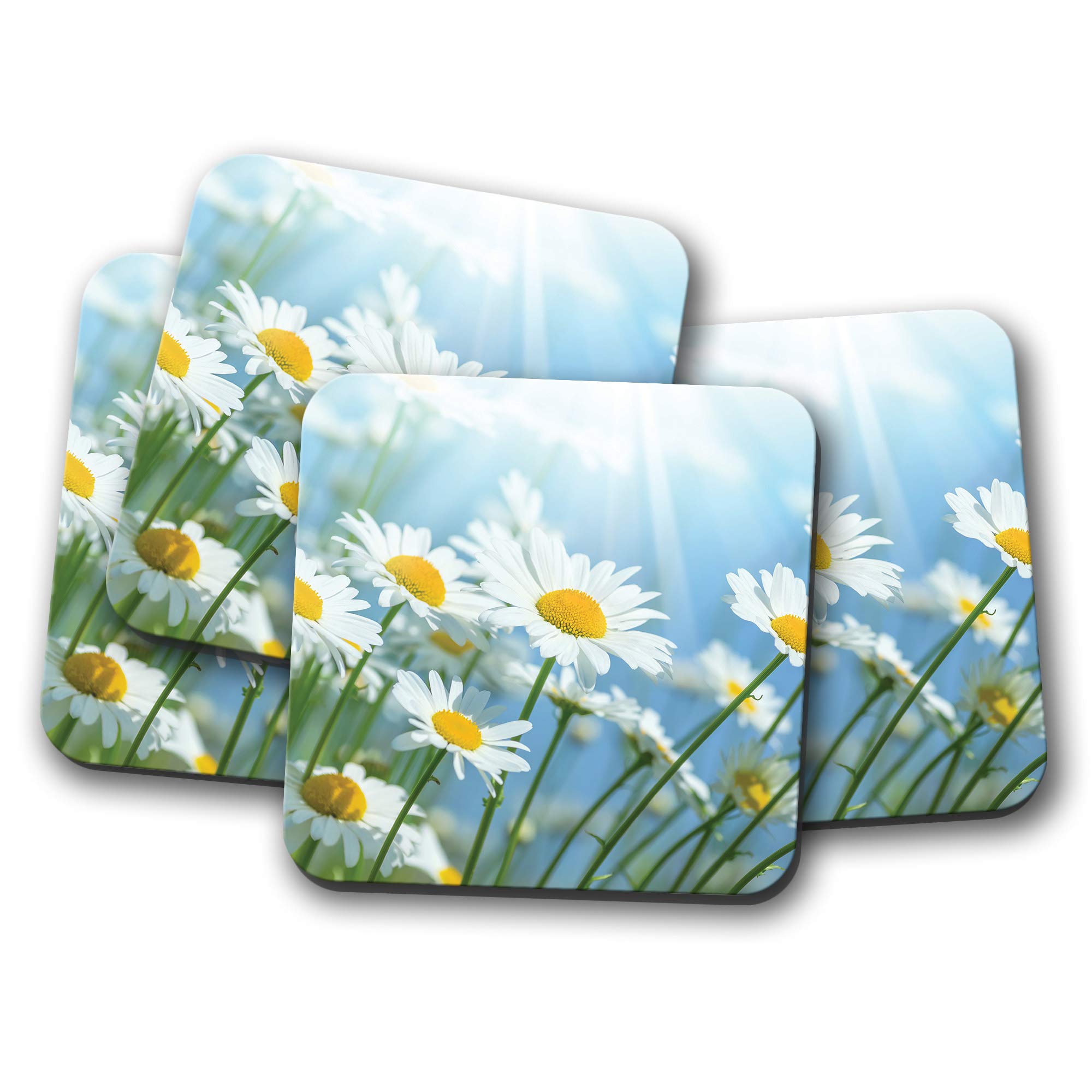 bomboniere matrimonio 2024 set 4 set sottobicchieri con fiori blu 24037