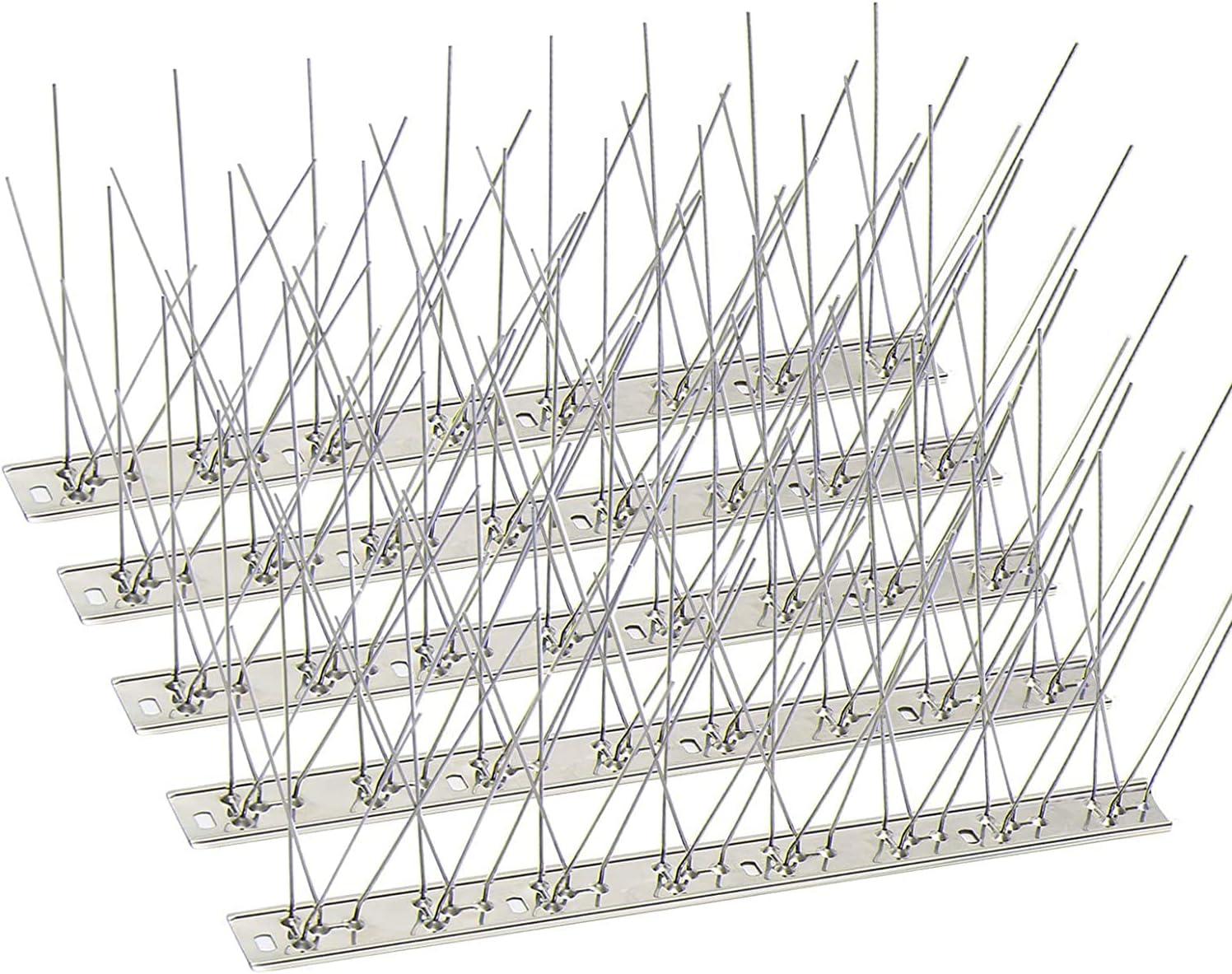 KKY Bird Spikes Stainless Steel Base, Metal Bird Repellent Nail Fence Kit, Can Be Used to Stop Pigeons and Other Small Birds, Covering 43.2 Feet 40 Packs.