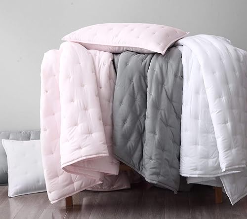 Miniatura 5 de Chezmoi Collection Milo - Juego de ropa de cama de 3 piezas de fibra de bambú suave, Rayón derivado del bambú, Gris Claro, King