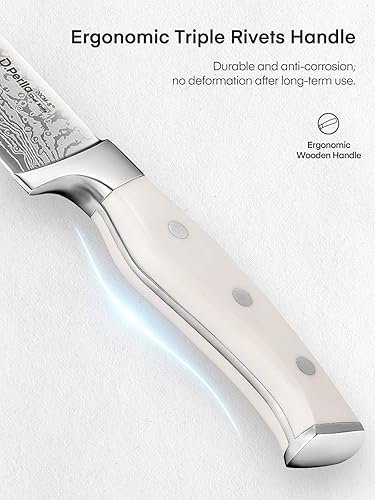 Miniatura 6 de D.Perlla - Juego de cuchillos de cocina con bloque, 15 piezas con afilador integrado, juego de bloques de cuchillos de acero inoxidable de alto