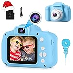 GKTZ Toys for Girls Age 3-8, Kids Camera Digital Video Toddler Camera Children Camcorder Birthday Gifts for 3 4 5 6 7 8 Year Old Girls with 32GB SD Card (Light Blue)