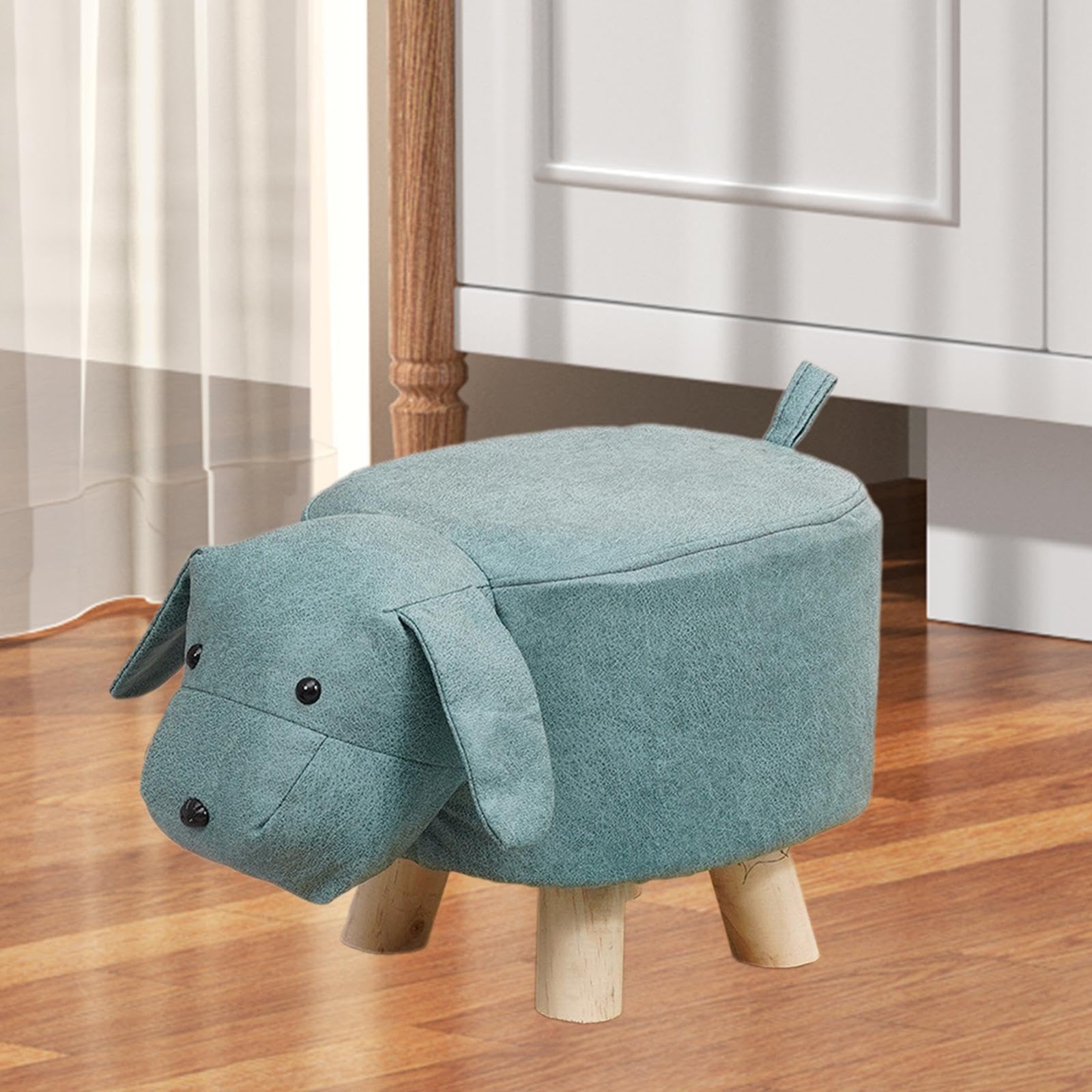 Baoblaze Kinder-Fußhocker, Kinderstuhl, Rutschfester, dekorativer Hocker, süßer Fußhocker, Fußstütze für Eingangsbereich, Spielzimmer, Schlafzimmer, Blauer Hund
