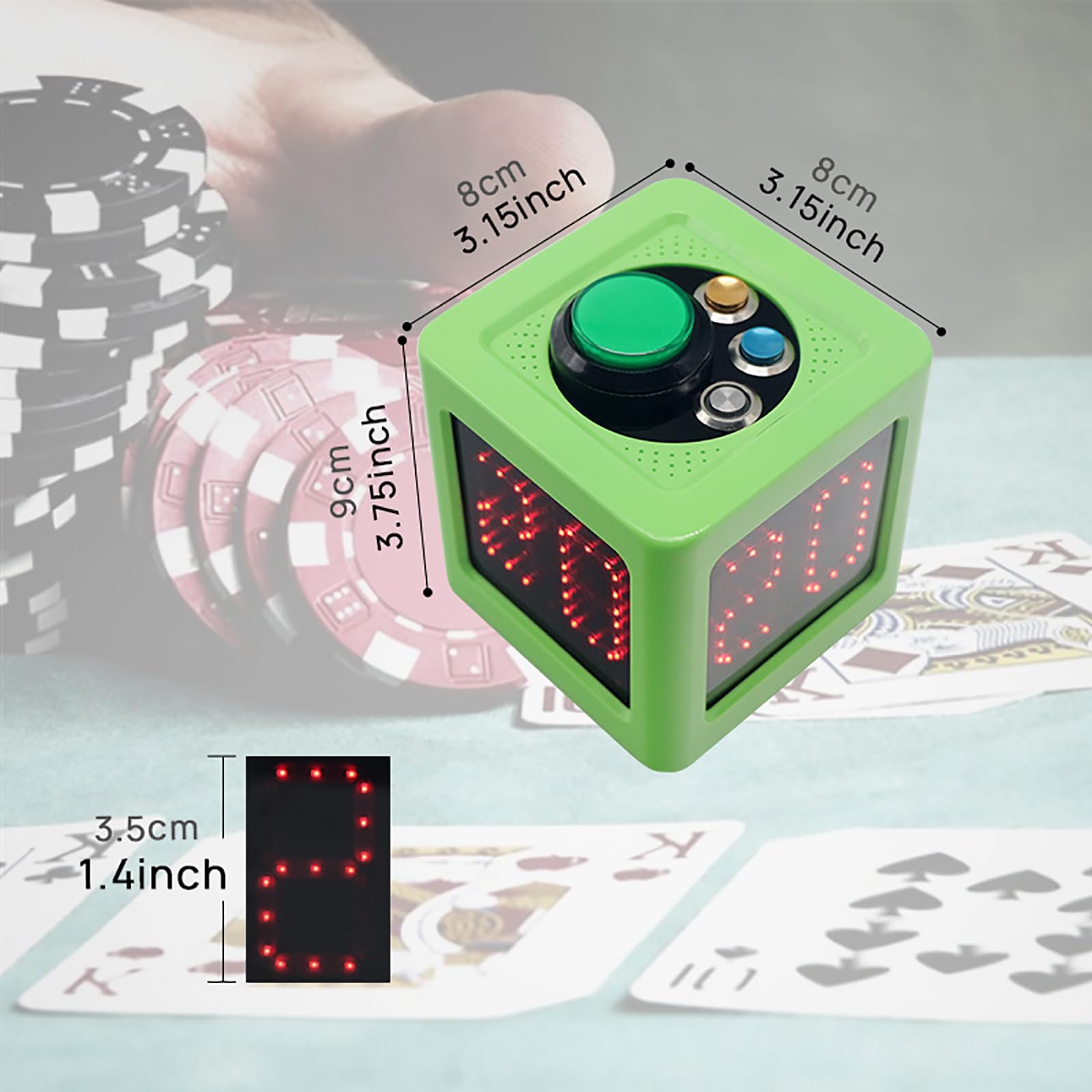 Temporizador de Cubo Digital, Temporizador de Cubo de Reloj de Carrera de 4 Lados, con Pantalla LED de 1.4 Pulgadas, Tiempo preestablecido editable, para estudiar, cocinar