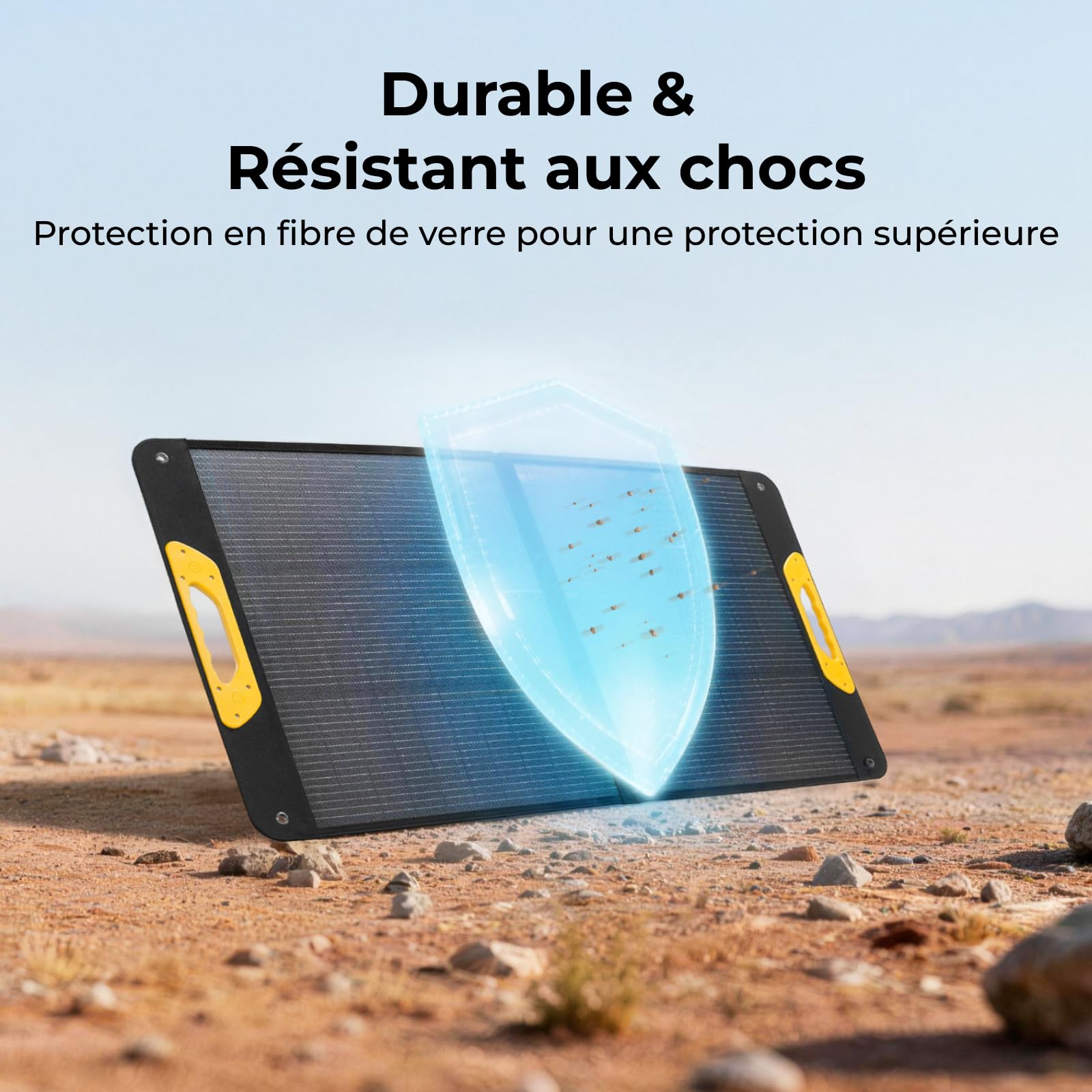 BougeRV 100W Panneau Solaire Pliable, 25% Efficacité N-Type, pour Batterie 173Wh/277Wh, Fibre de Verre, Étanche IP65, pour Station Énergétique, Camping, Extérieur, Jardin